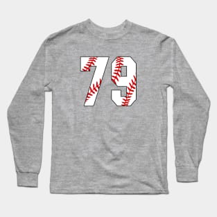 Baseball Number 79 #79 Baseball Shirt Jersey Favorite Player Biggest Fan Long Sleeve T-Shirt